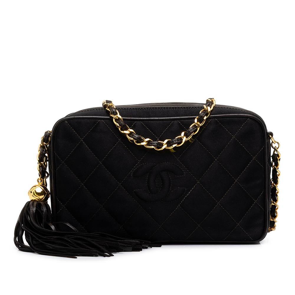 Pre-Loved Chanel CC Diamond Quilted Satin Tassel Camera Bag